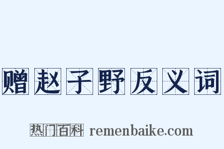 赠赵子野反义词是什么意思的图片